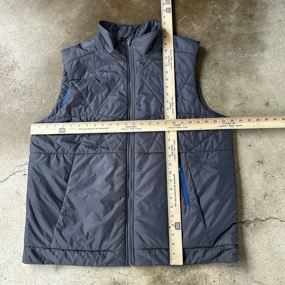 The North Face Puffer Vest Mens XL Gray Geometric Quilted Full Zip GorpCore